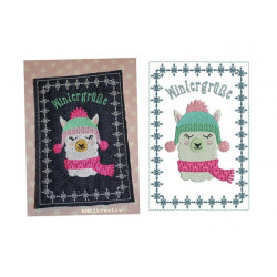 ITH Stickdatei - Postkarte Winter Lama